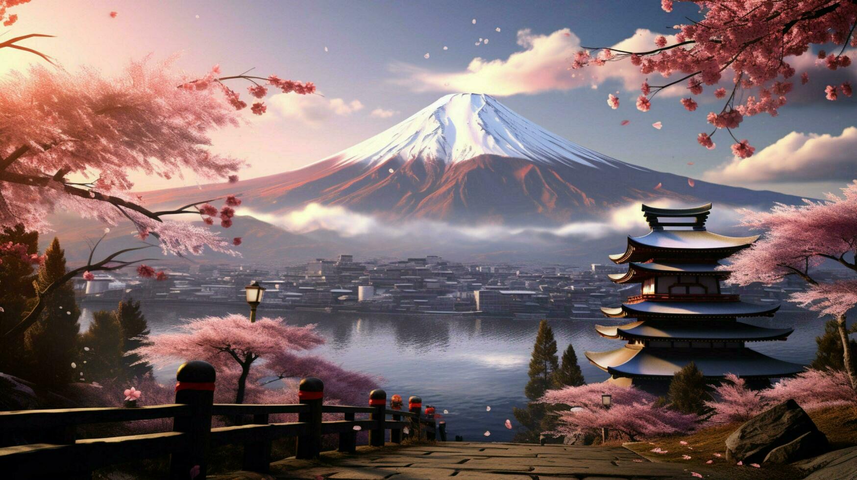 Tapeten von montieren Fuji im das Stil von grobkörnig foto