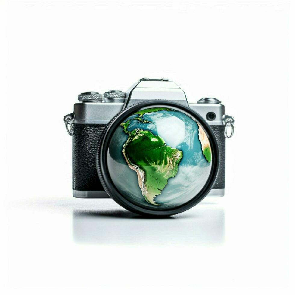 Welt Fotografie Tag Hintergrund mit Weiß Hintergrund foto