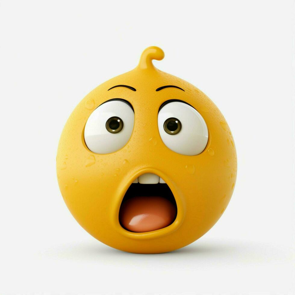 Ängstlich Gesicht mit Schweiß Emoji auf Weiß Hintergrund hoch qua foto