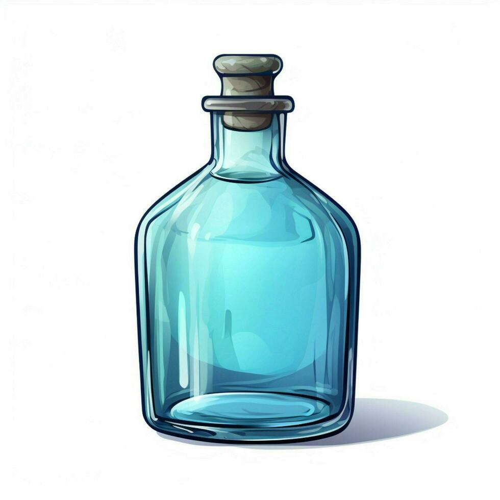 Flasche 2d Karikatur illustraton auf Weiß Hintergrund hoch qua foto