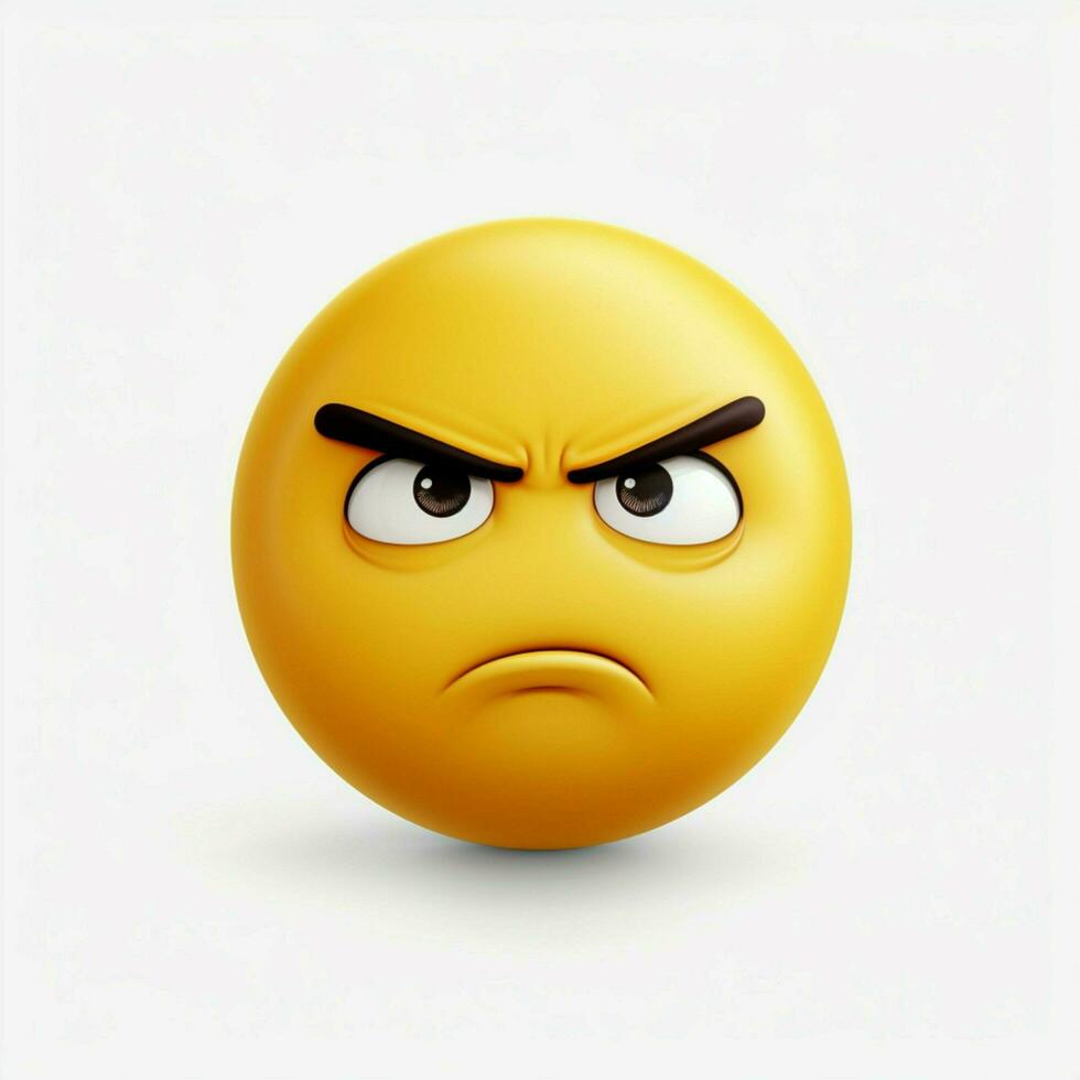 enttäuscht Gesicht Emoji auf Weiß Hintergrund hoch Qualität 4 foto