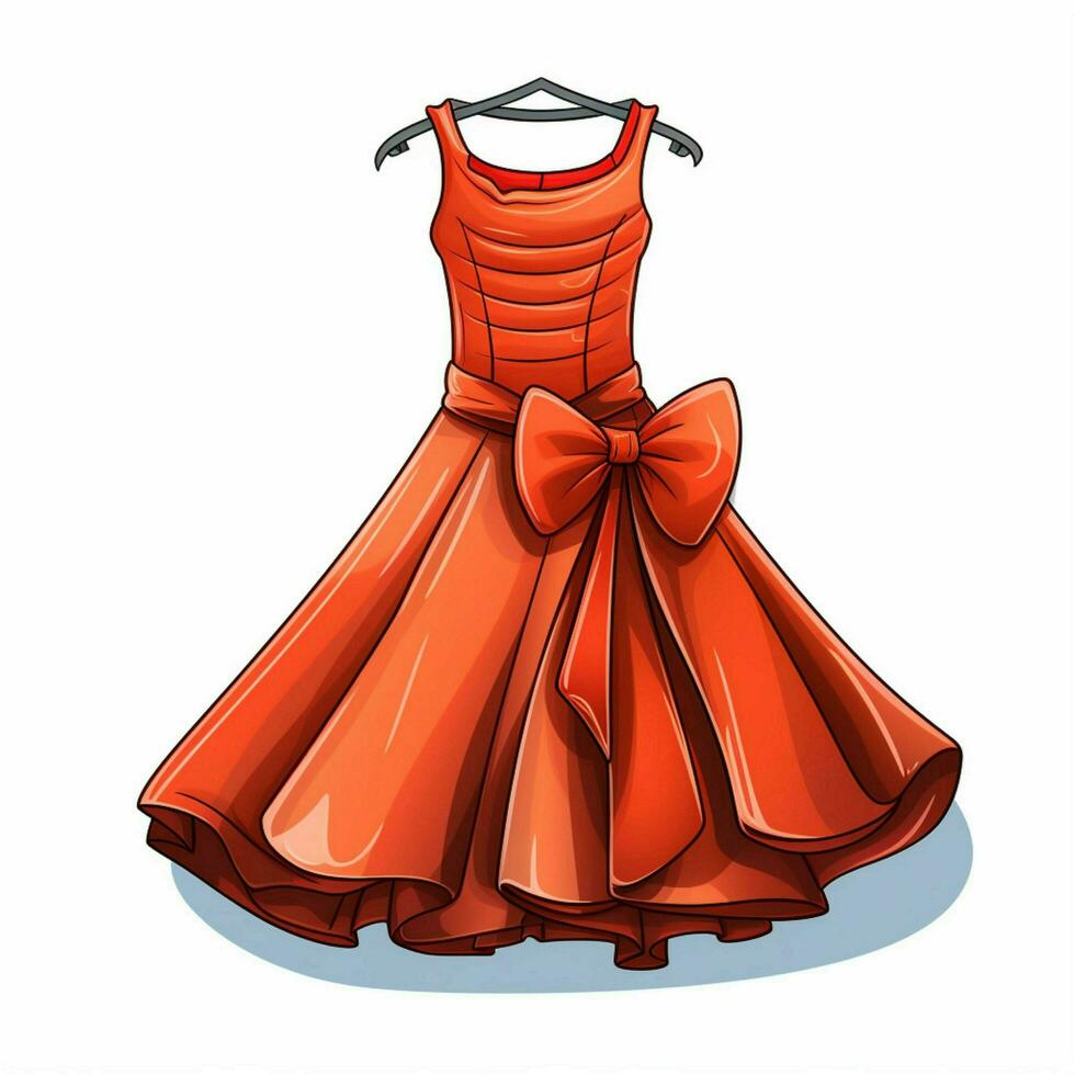 Kleid 2d Karikatur Vektor Illustration auf Weiß Hintergrund h foto