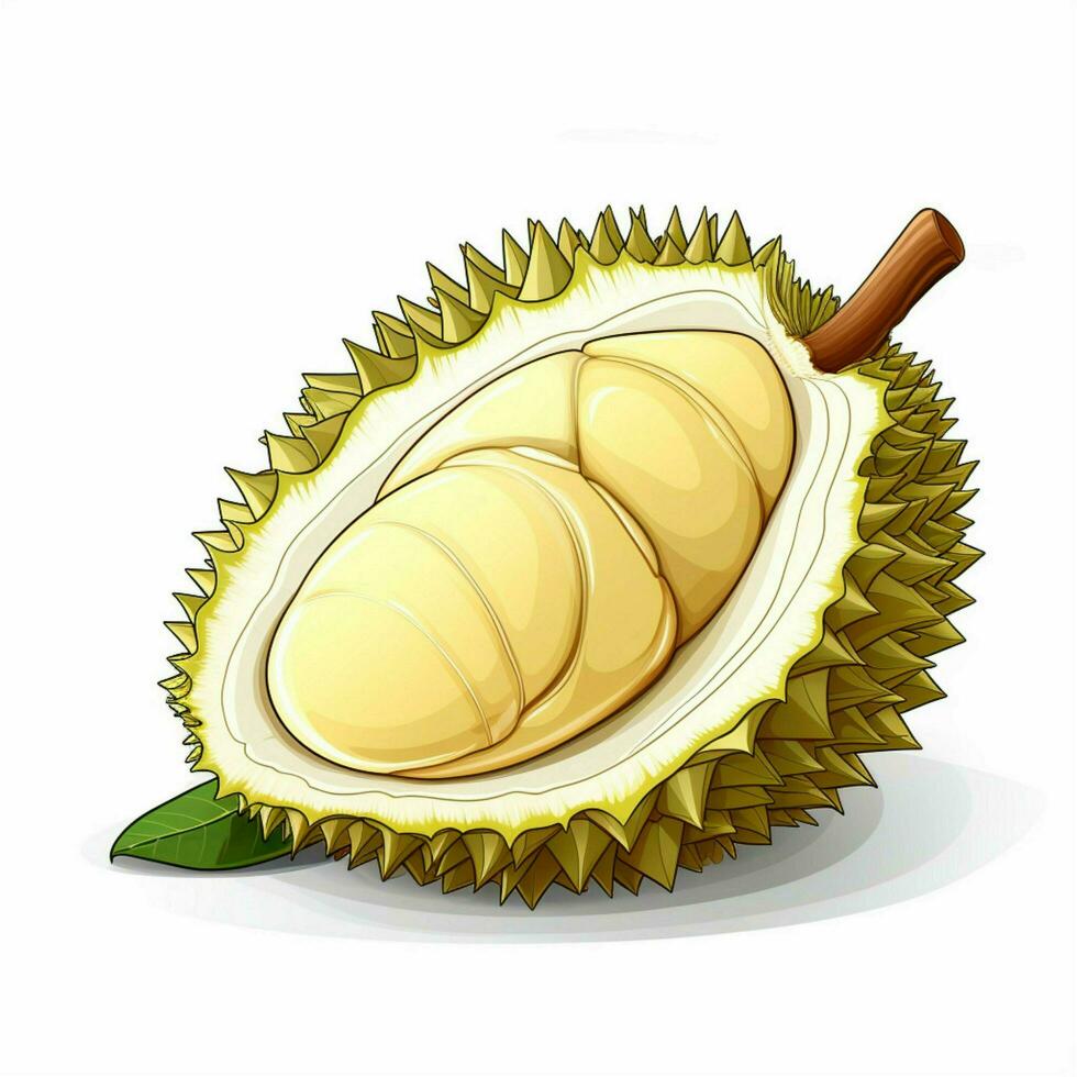 Durian 2d Vektor Illustration Karikatur im Weiß Hintergrund foto