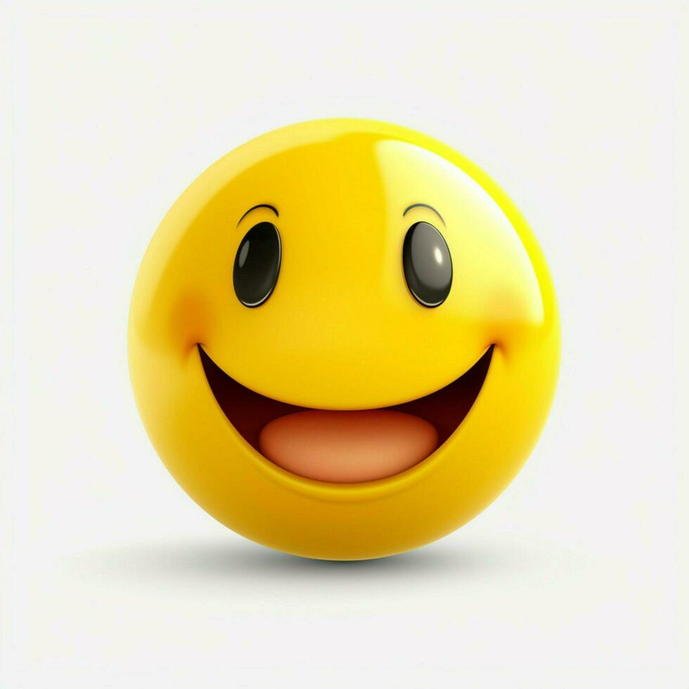 grinsend Gesicht Emoji auf Weiß Hintergrund hoch Qualität 4k hd foto