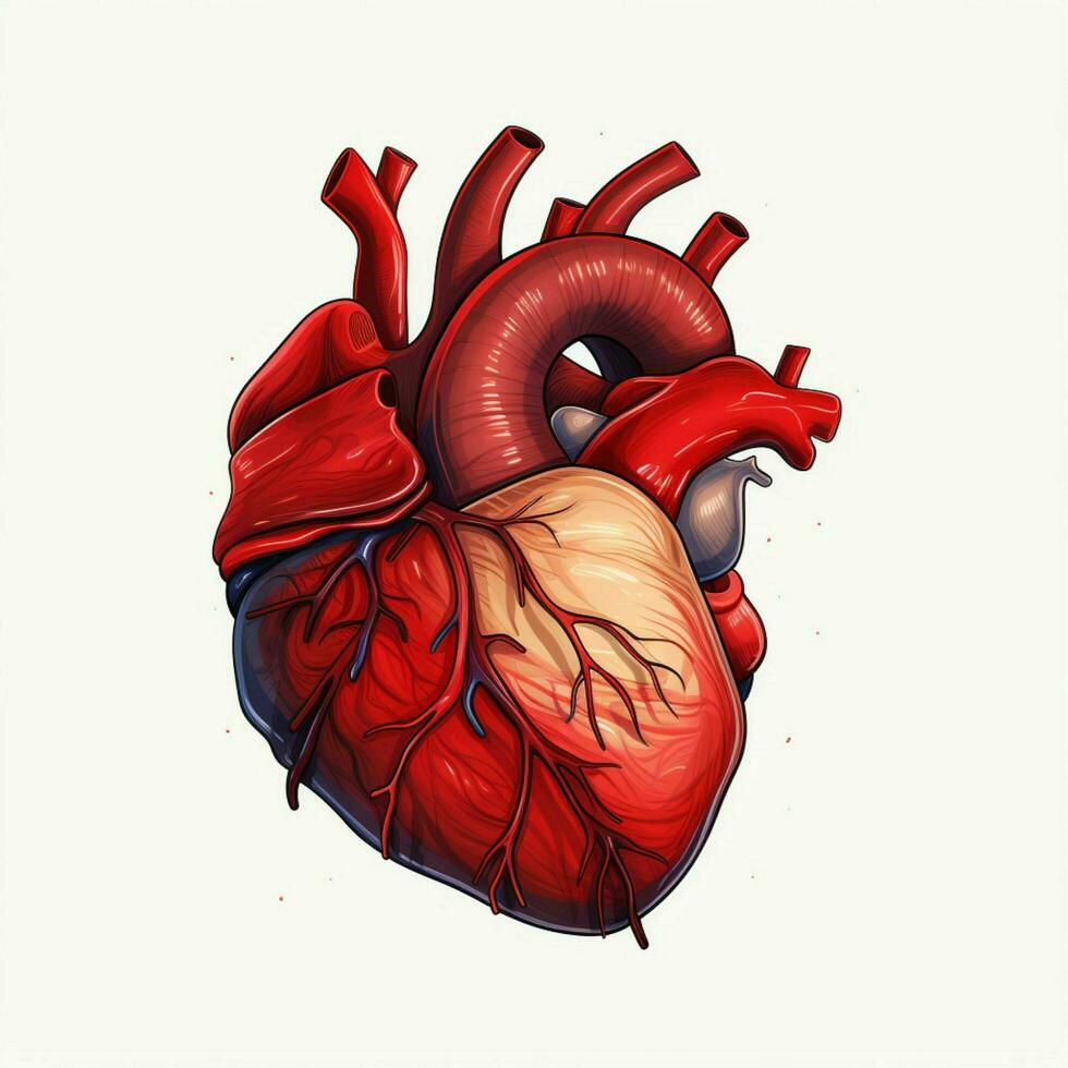 Herz 2d Karikatur Vektor Illustration auf Weiß Hintergrund h foto