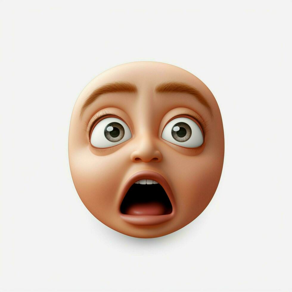 verstummte Gesicht Emoji auf Weiß Hintergrund hoch Qualität 4k hdr foto