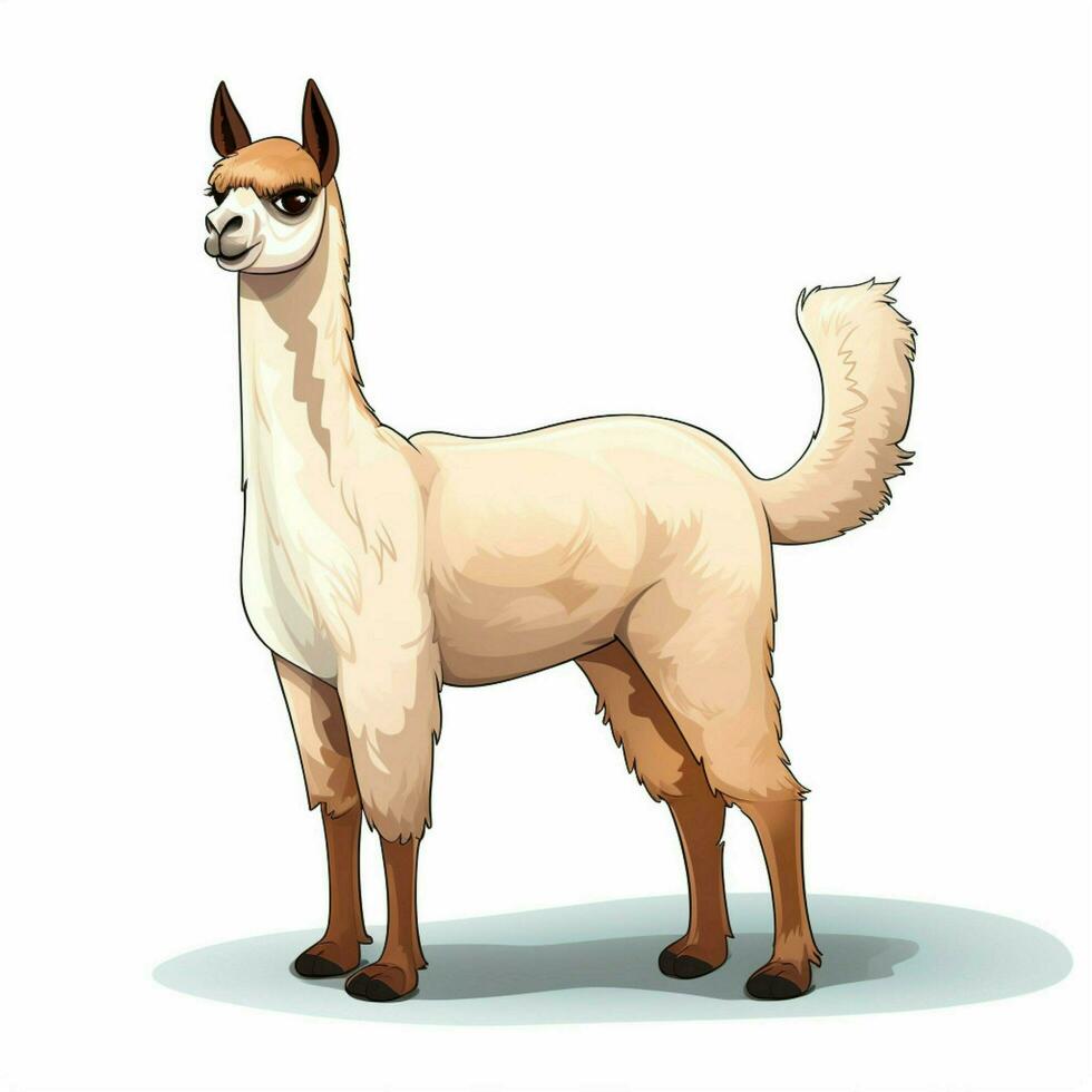 Lama 2d Karikatur Vektor Illustration auf Weiß Hintergrund foto