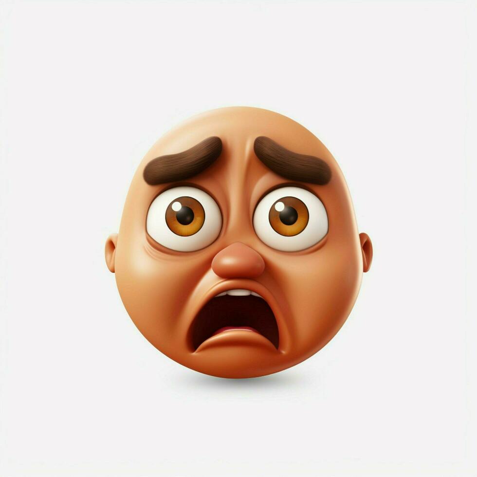Bitten Gesicht Emoji auf Weiß Hintergrund hoch Qualität 4k hd foto