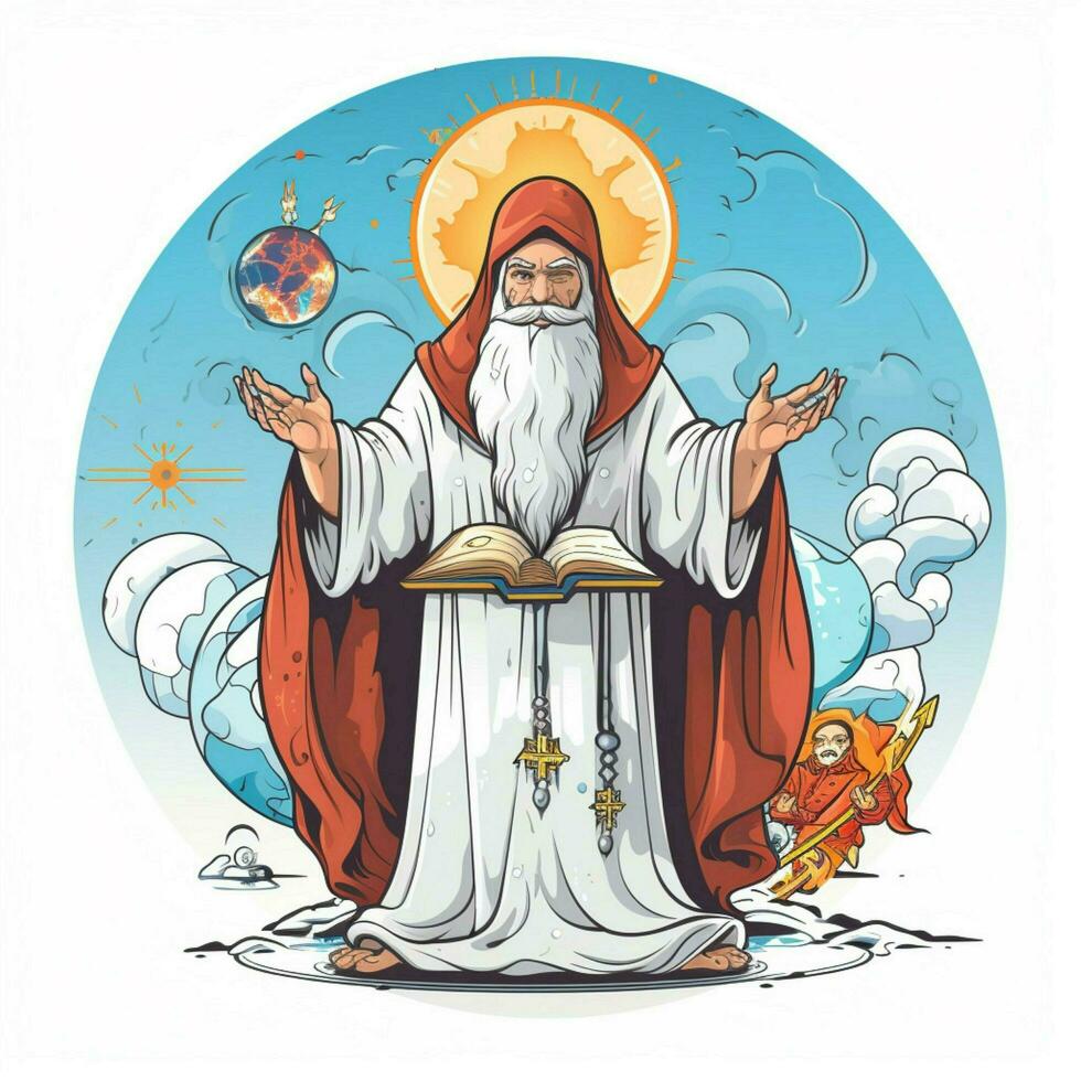 Religion 2d Karikatur Vektor Illustration auf Weiß Hintergrund foto