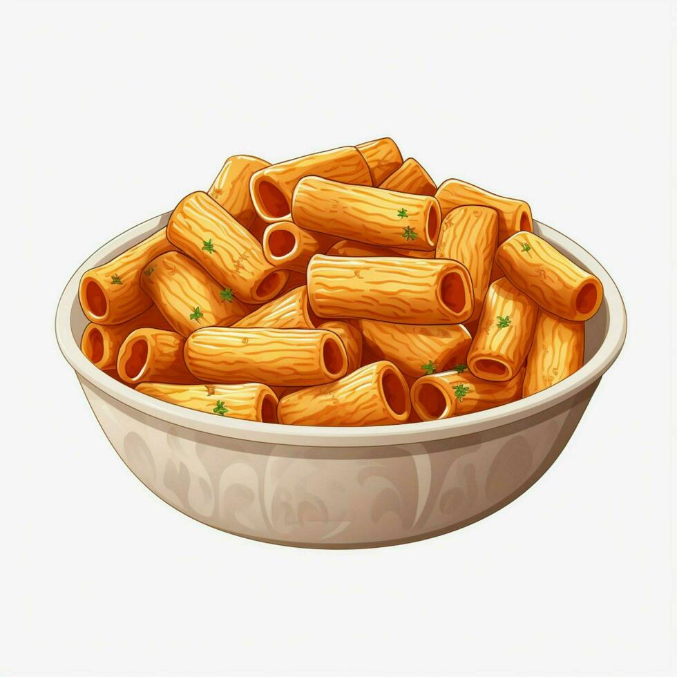 Rigatoni 2d Vektor Illustration Karikatur im Weiß Hintergrund foto