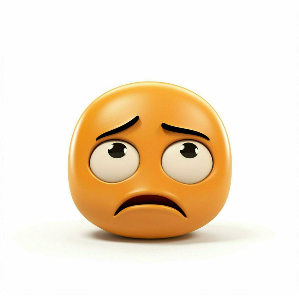 traurig aber erleichtert Gesicht Emoji auf Weiß Hintergrund hoch Quali foto
