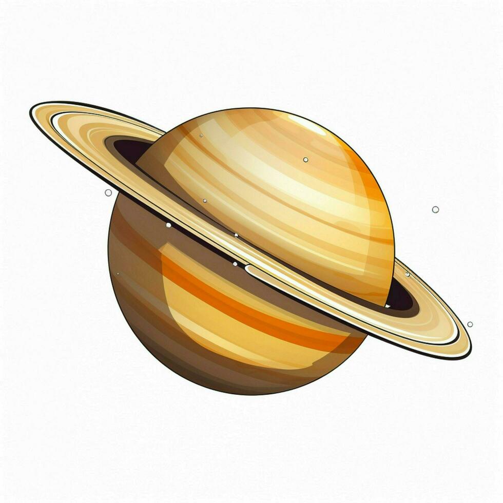 Saturn 2d Karikatur Vektor Illustration auf Weiß Hintergrund foto