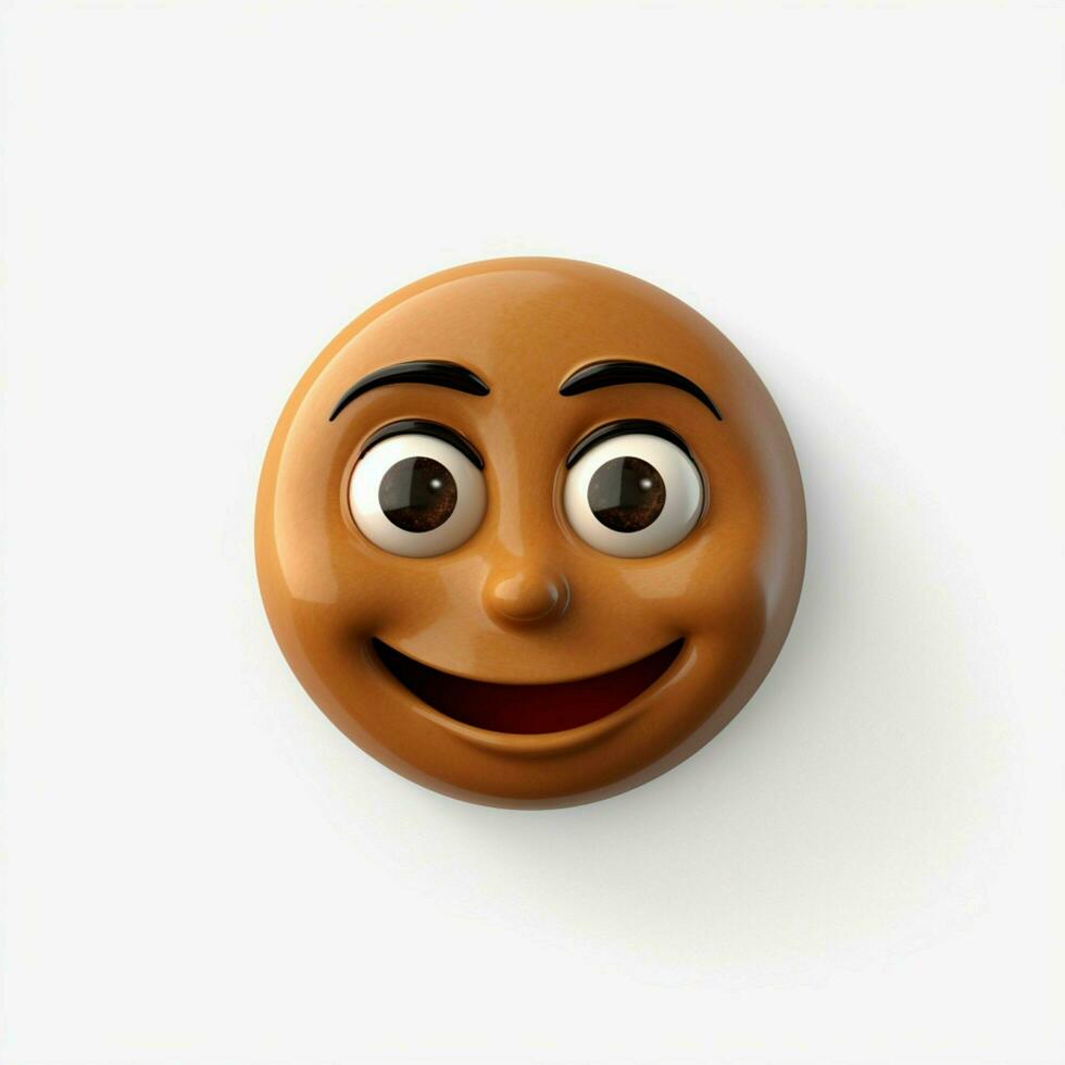 grinsend Gesicht Emoji auf Weiß Hintergrund hoch Qualität 4k hd foto