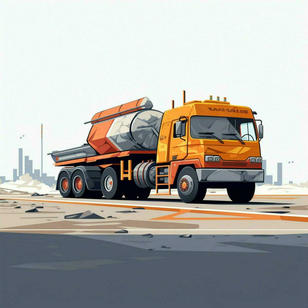 Asphalt 2d Karikatur Vektor Illustration auf Weiß Hintergrund foto