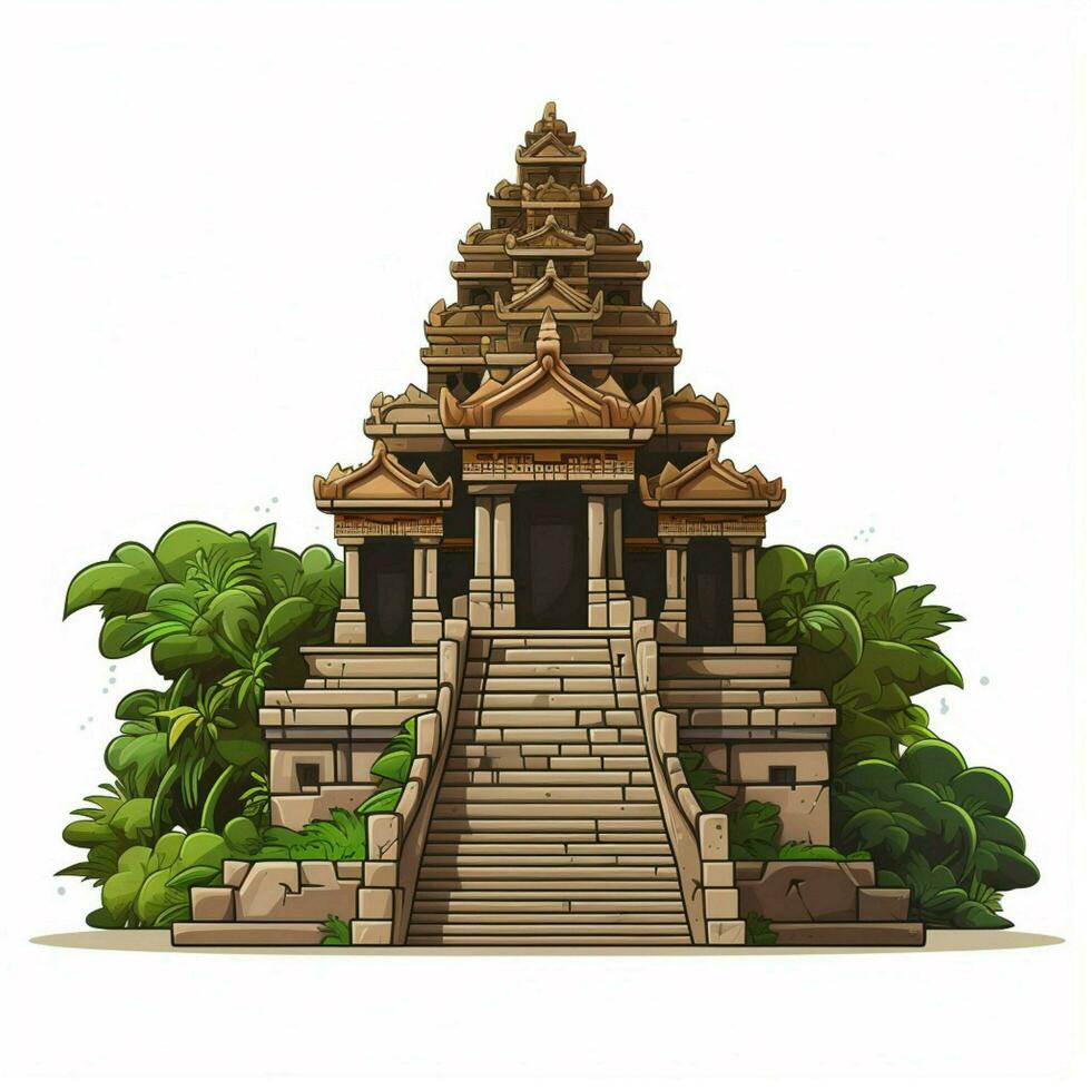 Tempel 2d Karikatur Vektor Illustration auf Weiß Hintergrund foto