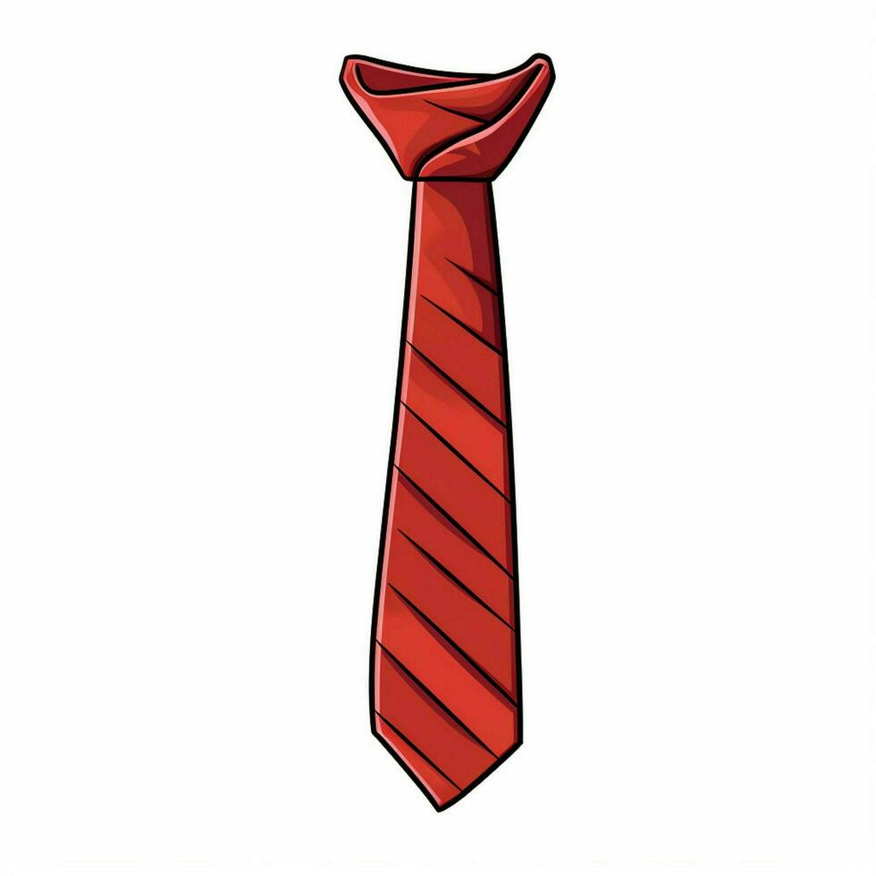 Krawatte 2d Karikatur Vektor Illustration auf Weiß Hintergrund hoch foto