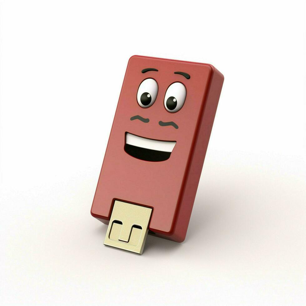 USB Fahrt 2d Karikatur illustraton auf Weiß Hintergrund hoch foto