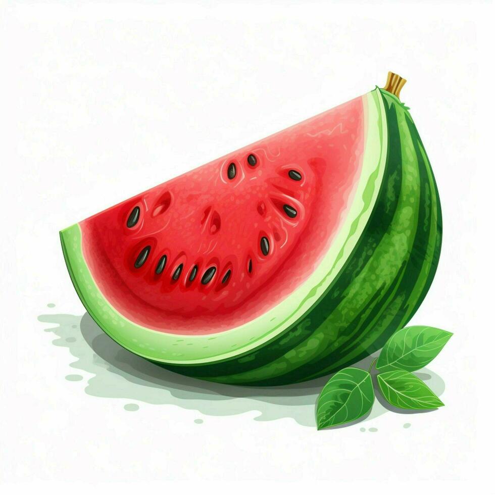 Wassermelone 2d Vektor Illustration Karikatur im Weiß backgro foto