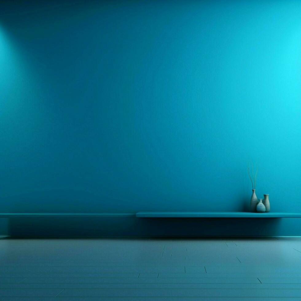 cyan minimalistisch Hintergrund hoch Qualität 4k hdr foto