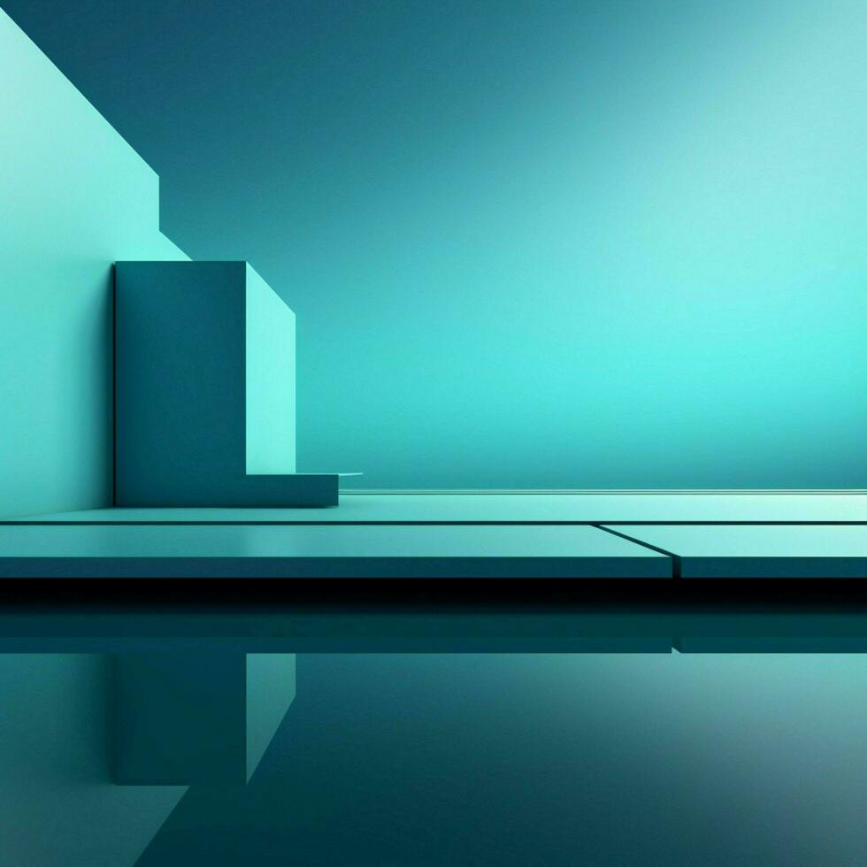 cyan minimalistisch Hintergrund hoch Qualität 4k hdr foto