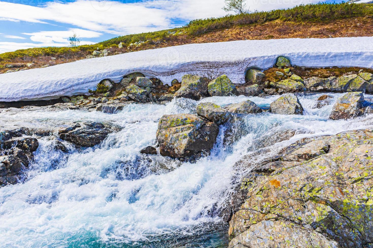 Storebottane-Fluss am Vavatn-See in Hemsedal, Norwegen foto