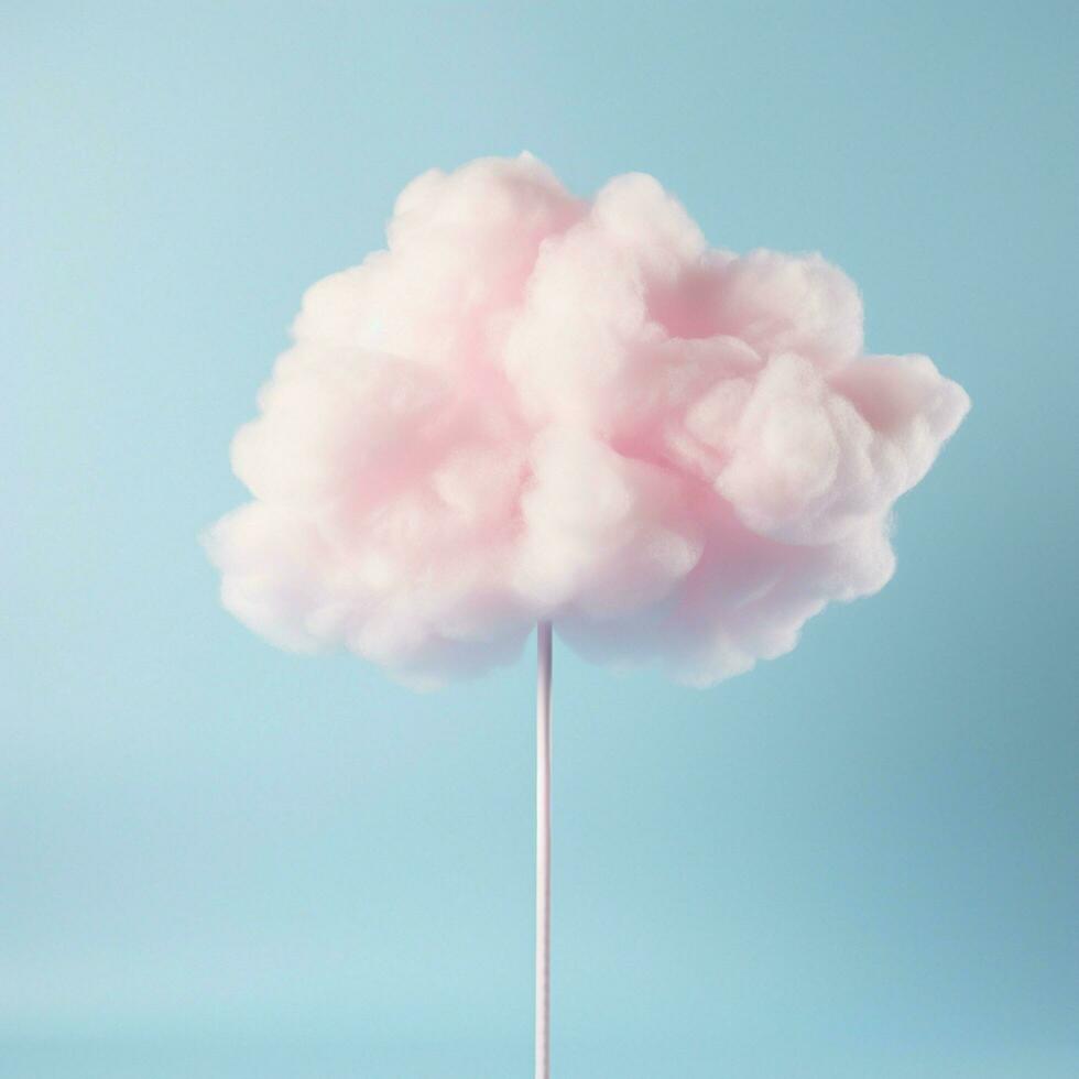 ein Baumwolle Süßigkeiten Blau Hintergrund mit flauschige Wolken foto