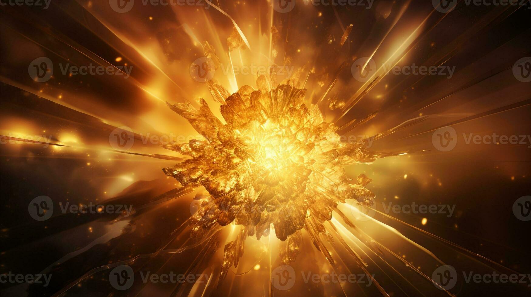 Explosion mit golden Beleuchtung. generativ ai foto