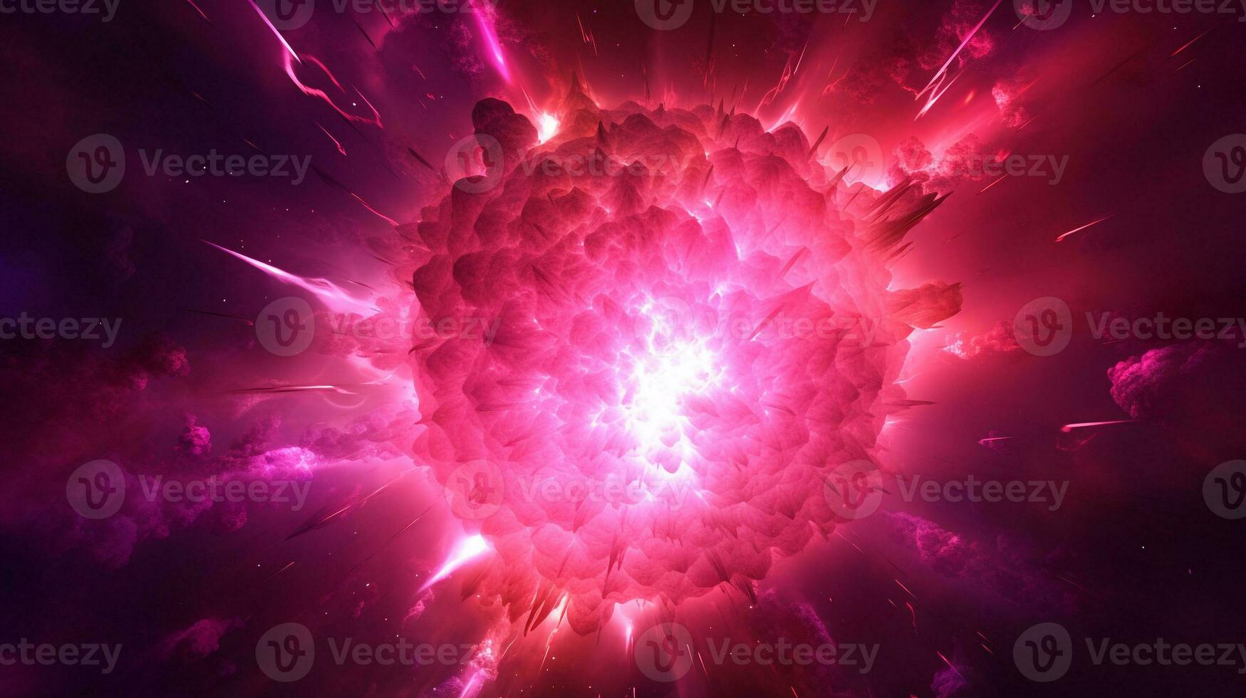 Explosion mit Rosa Beleuchtung. generativ ai foto