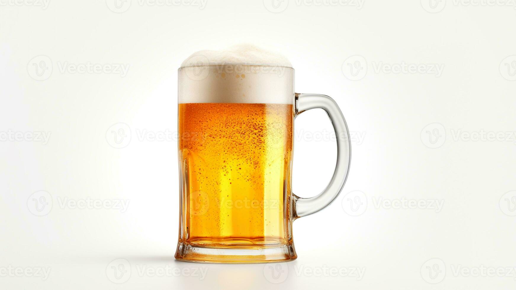 Becher von Bier auf Weiß Hintergrund. generativ ai foto