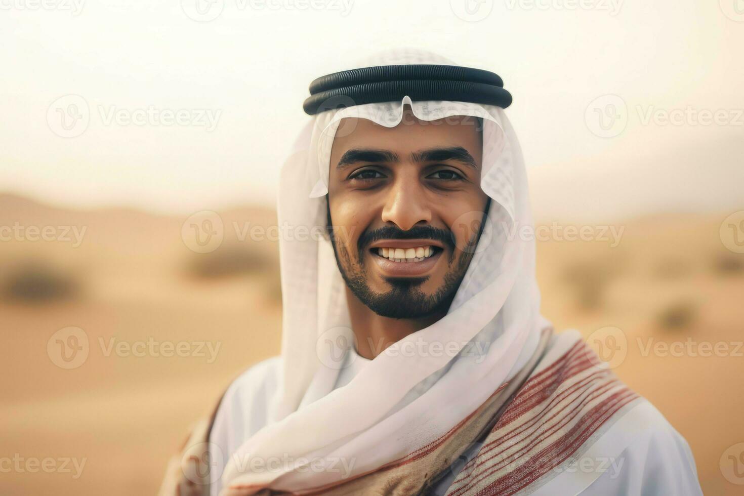 Saudi arabisch Mann Porträt. generieren ai foto