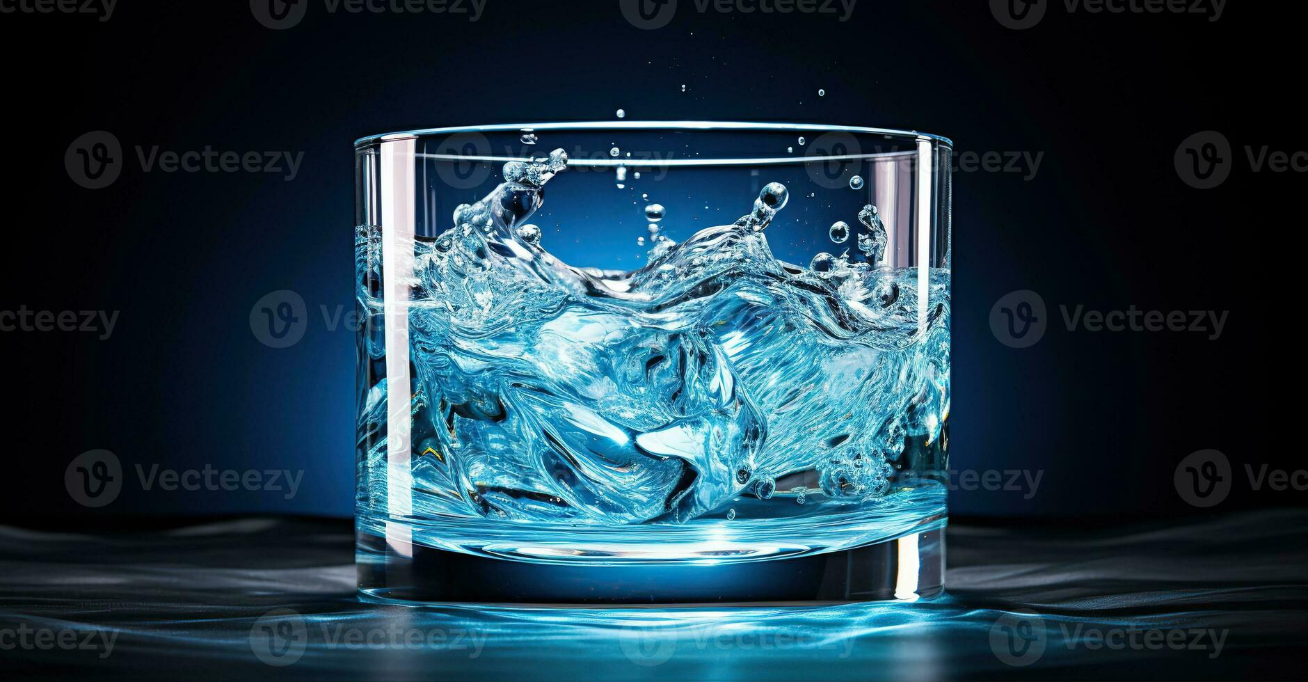 Glas von Wasser Sein gefüllt mit Wasser. erstellt mit generativ ai foto