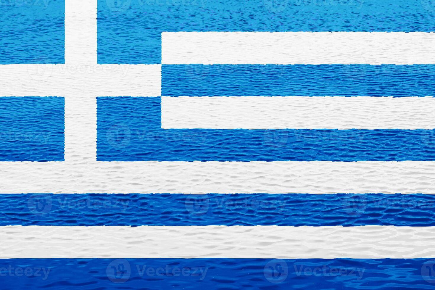 Flagge von Griechenland auf ein texturiert Hintergrund. Konzept Collage. foto