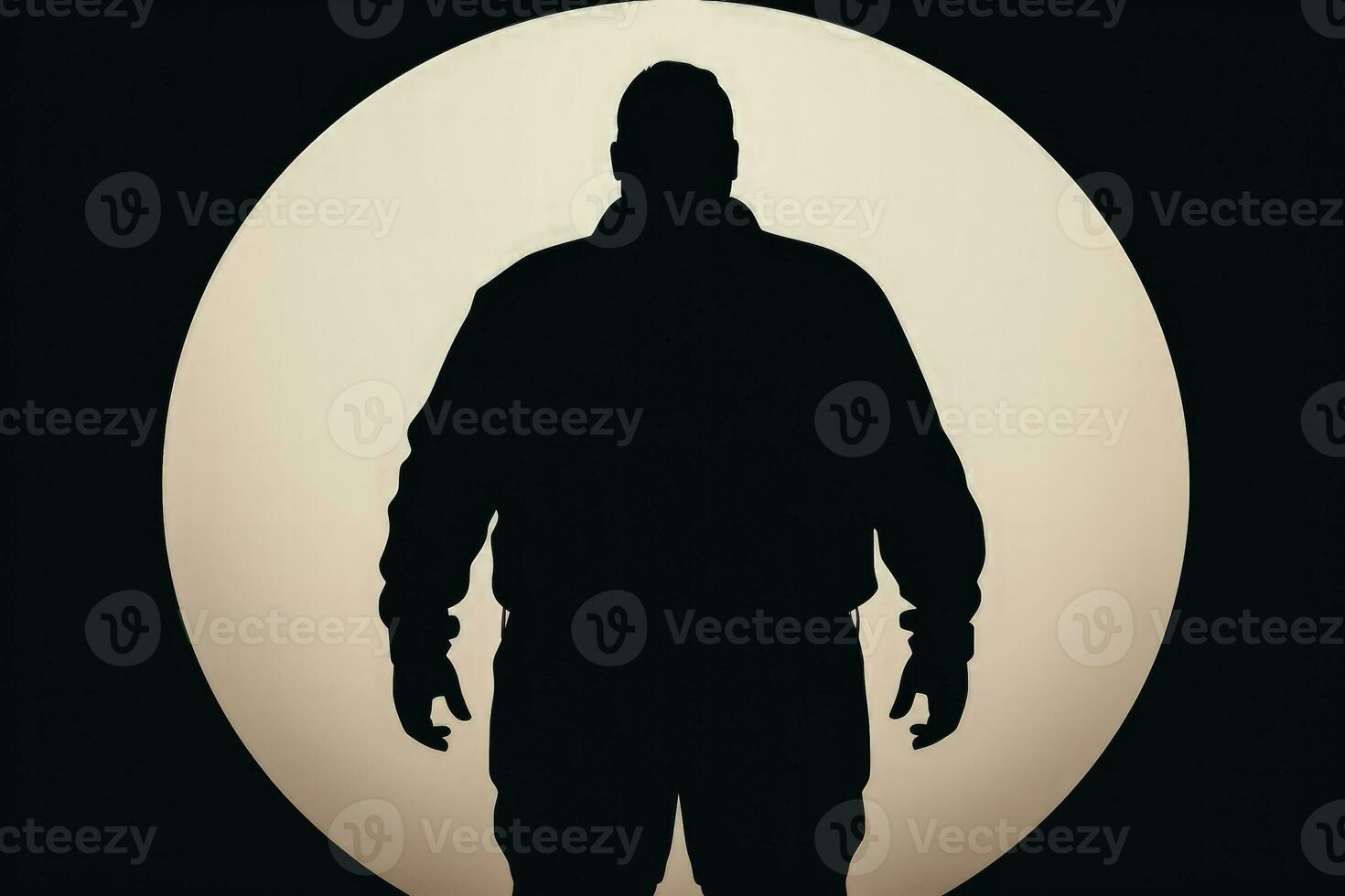 symbolisch Silhouette Symbol porträtieren ein schwergewichtig Plus Größe Mann foto