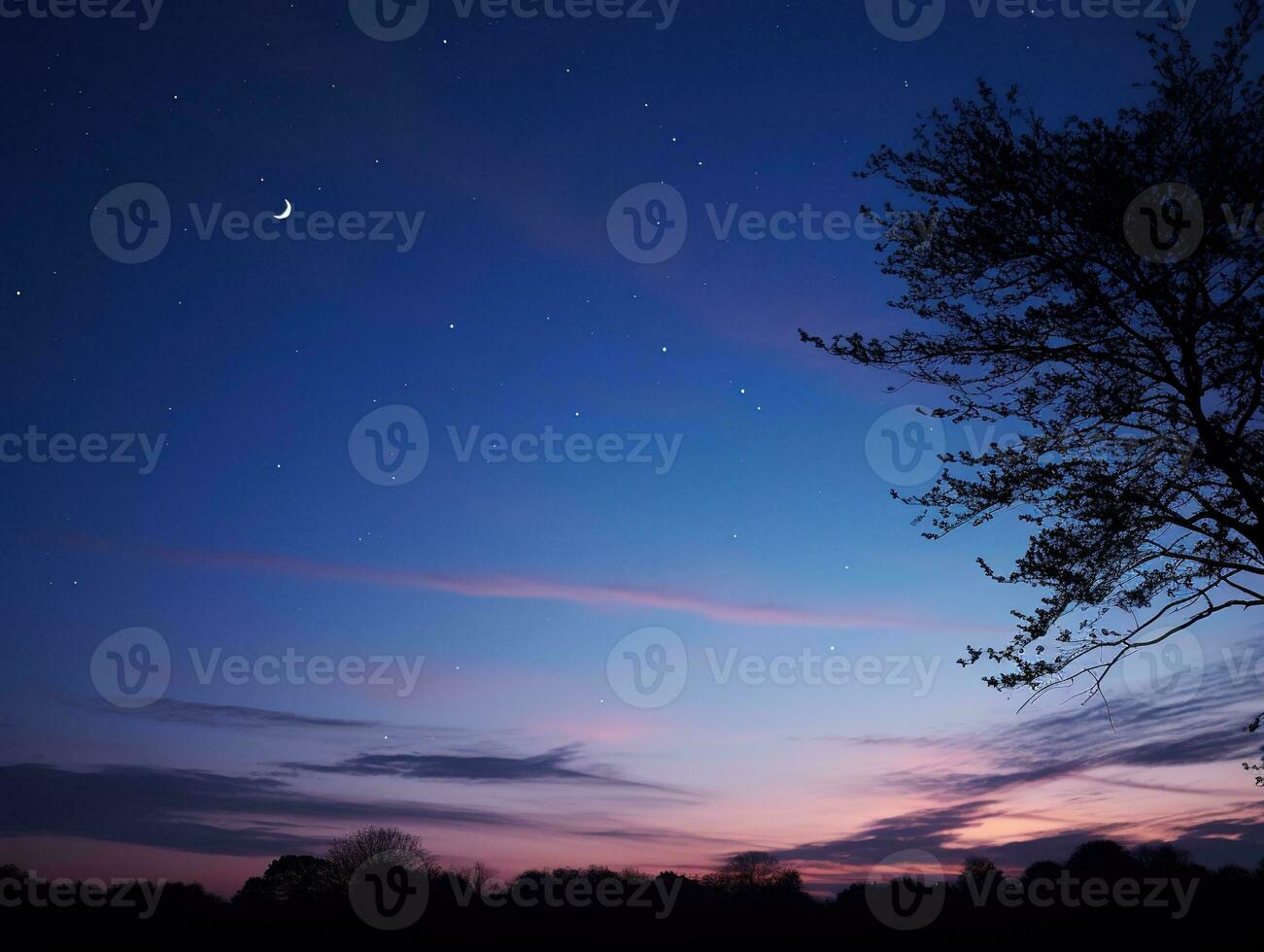 fesselnd Dämmerung Himmel mit Kopieren Raum, Ideal zum Hinzufügen Text oder Grafik zu Ihre Entwürfe. generativ ai foto