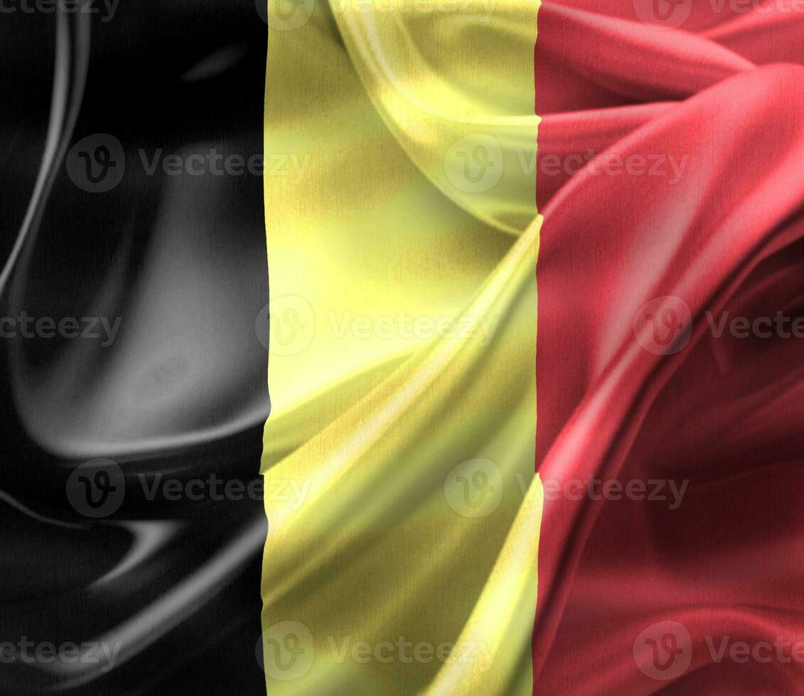 belgische flagge - realistische wehende stoffflagge foto