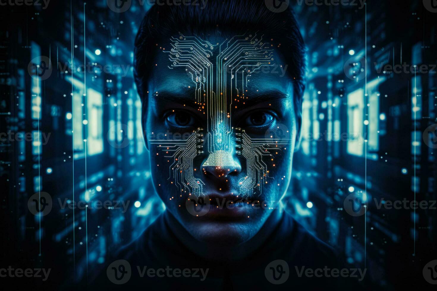 biometrisch Sicherheit identifiziert Benutzer und schützt Geschäft Daten online foto