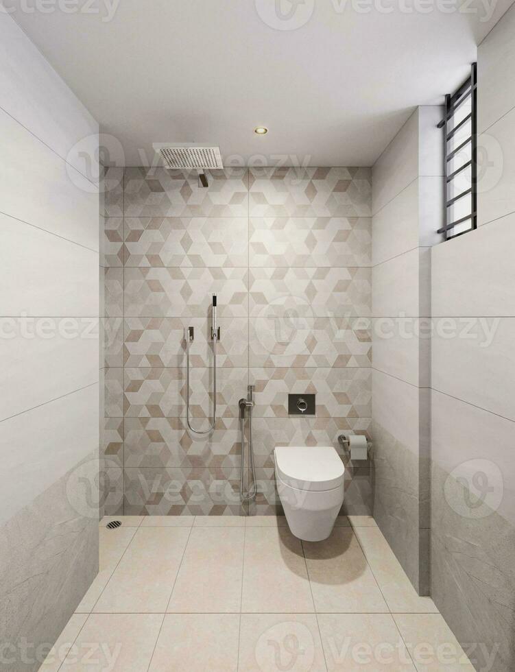 das Leistungen von ein doppelt sinken im Ihre Badezimmer Innere Design 3d Rendern foto