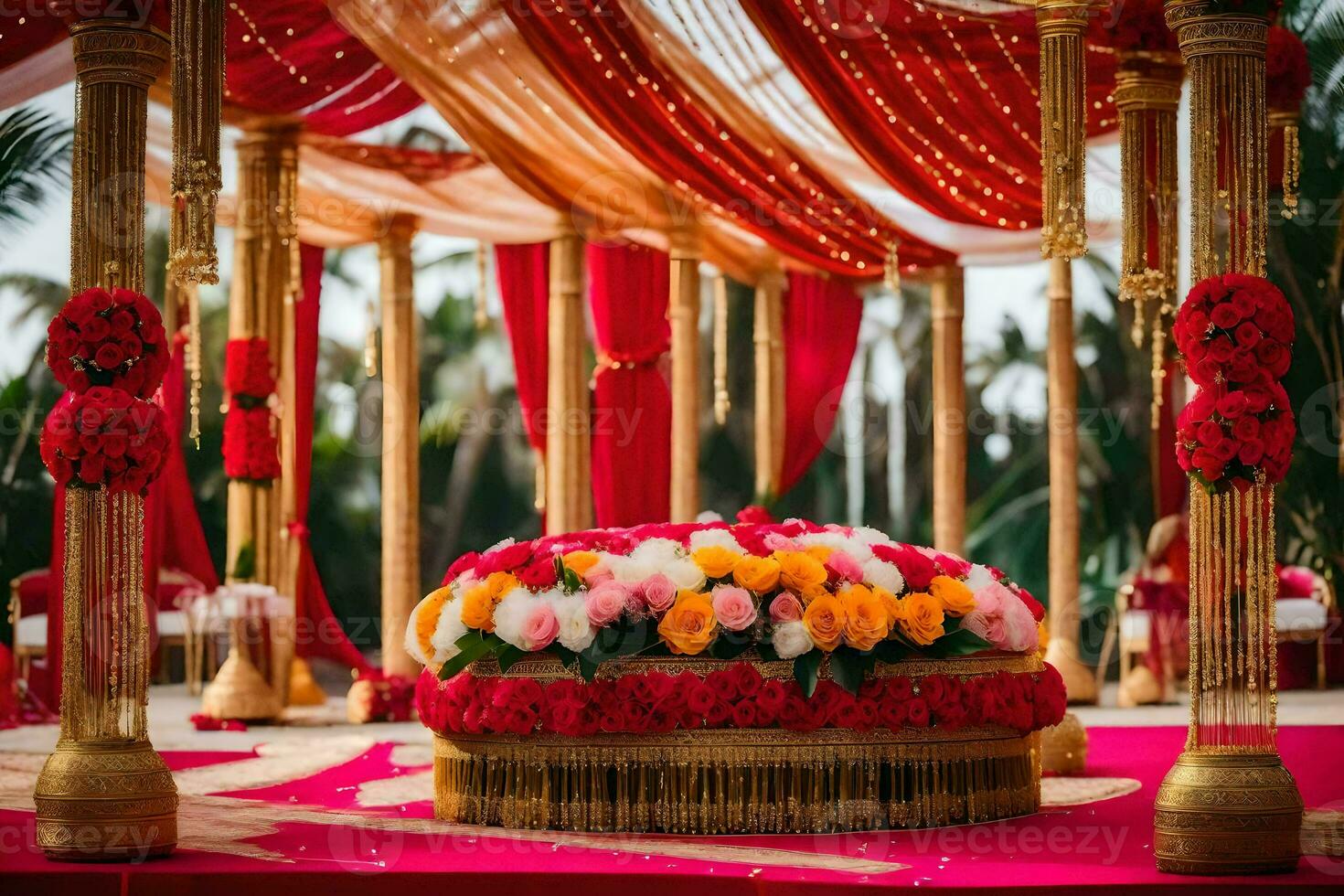 Hochzeit mandap im Indien. KI-generiert foto