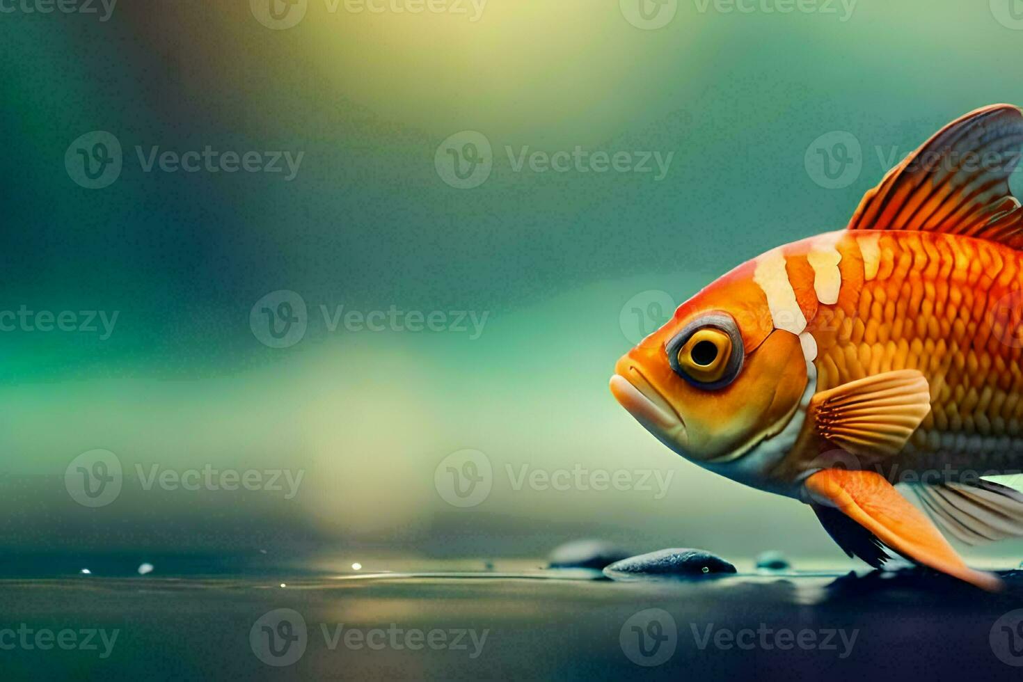 Goldfisch, Fisch, Wasser, das Hintergrund, hd Hintergrund. KI-generiert foto