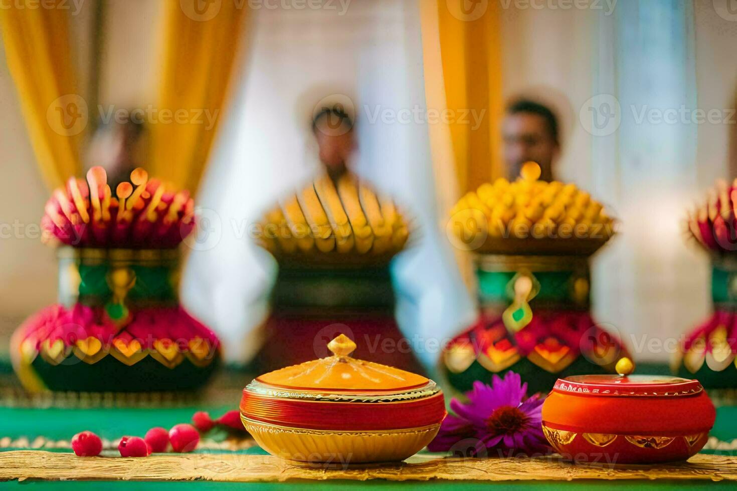 indisch Hochzeit Dekor Ideen. KI-generiert foto