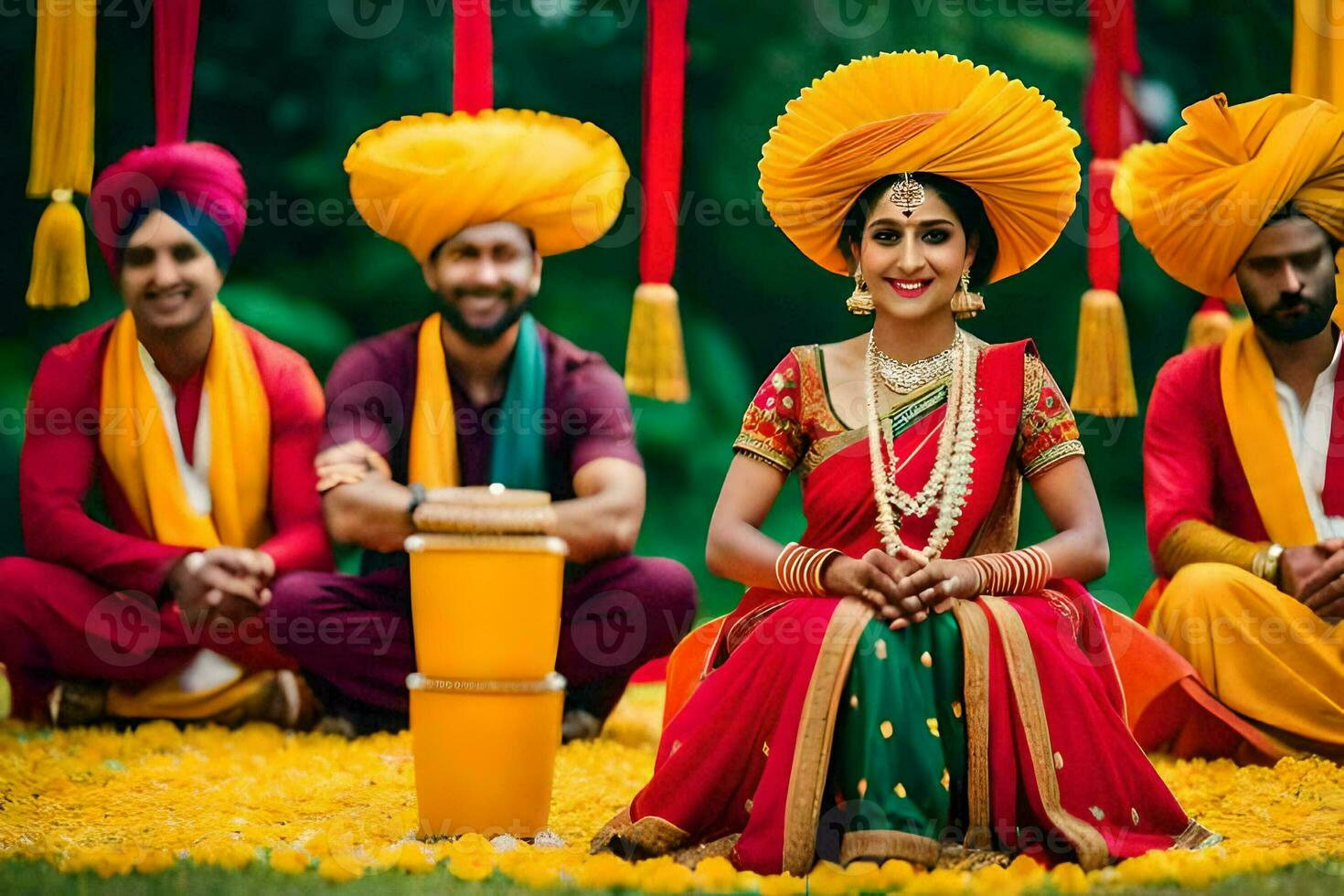 indisch Hochzeit im Mumbai. KI-generiert foto