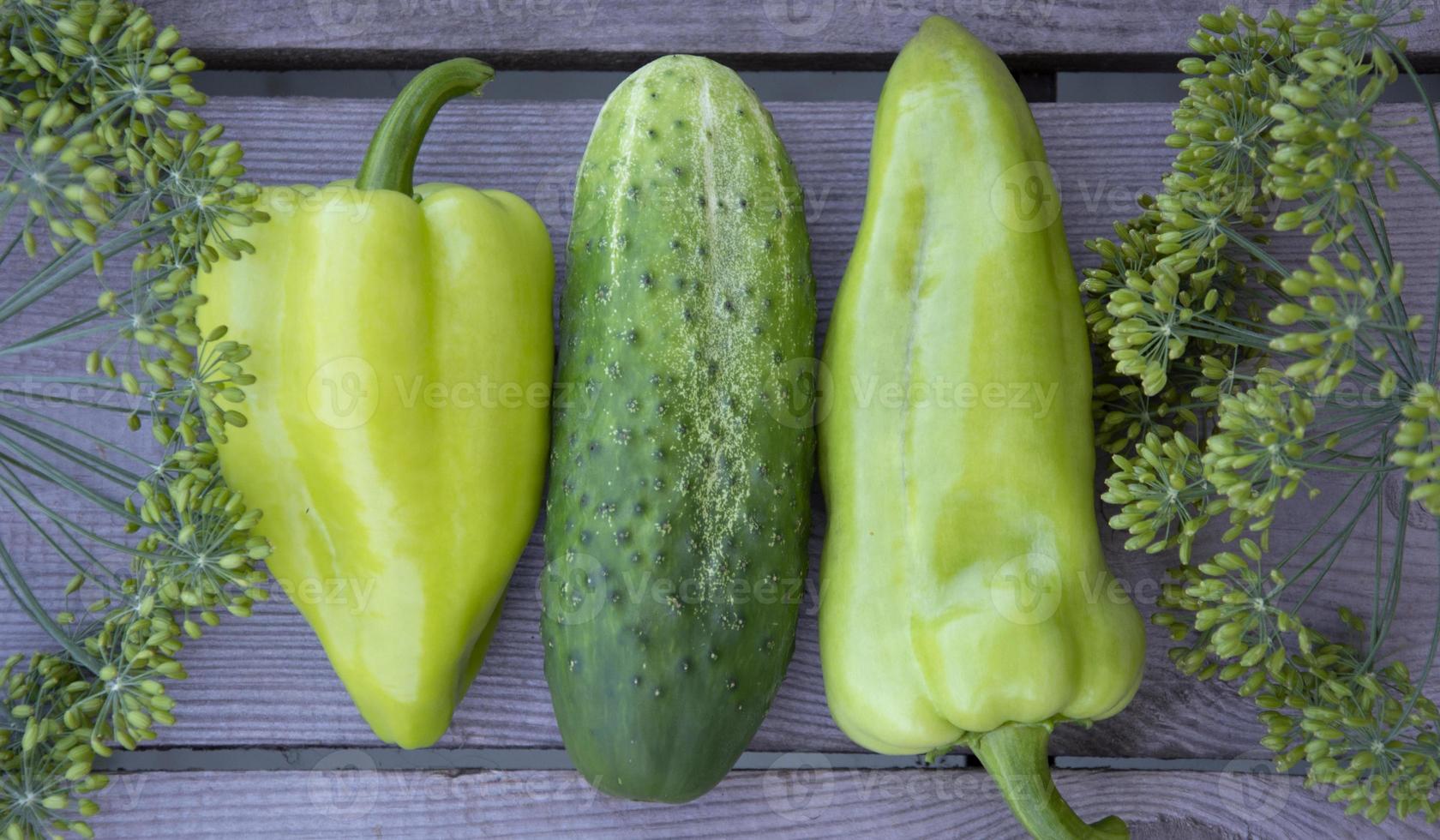 Gemüse hintereinander. horizontaler Hintergrund aus Gemüse, Blumen foto