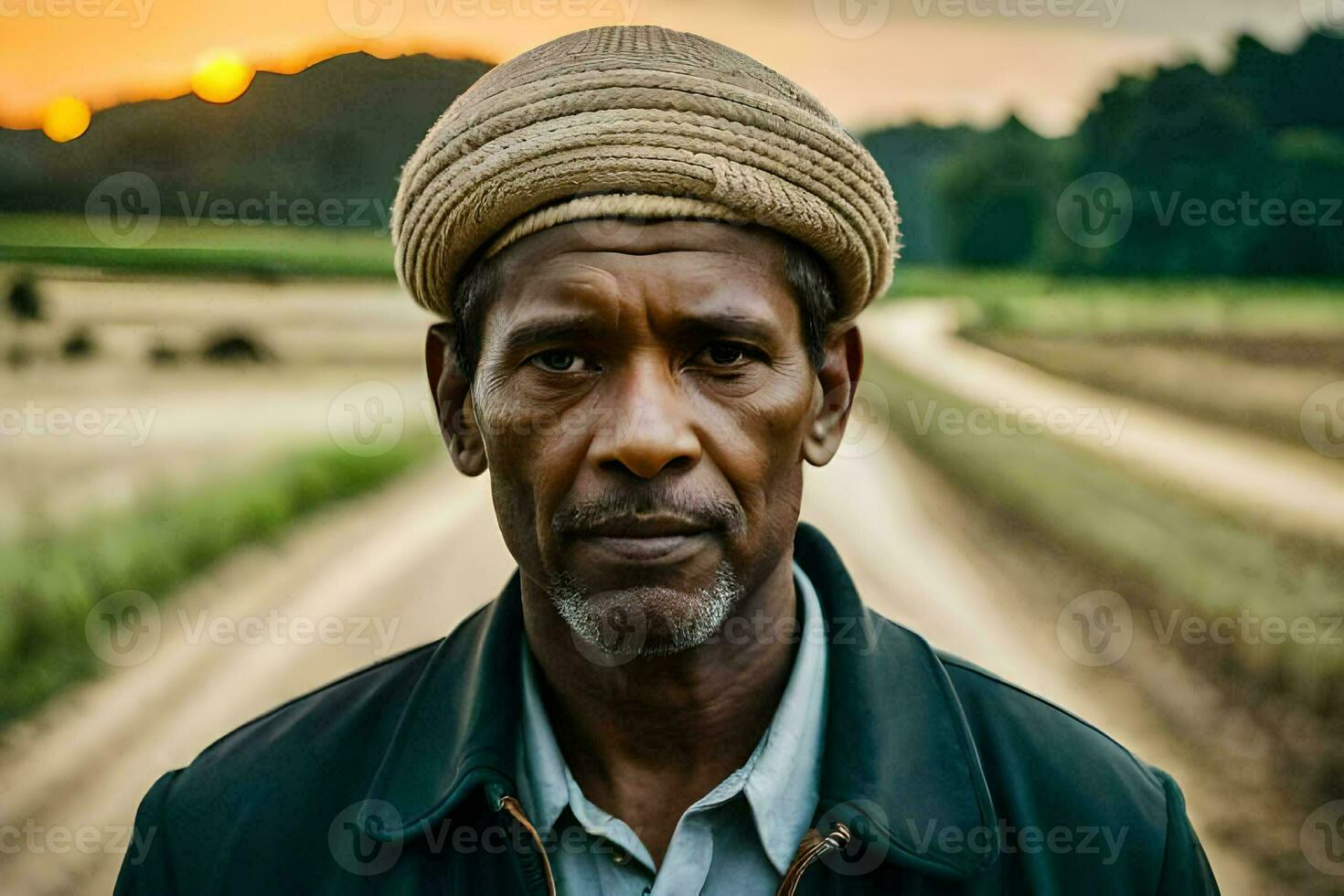 ein Mann im ein Turban steht im ein Feld. KI-generiert foto