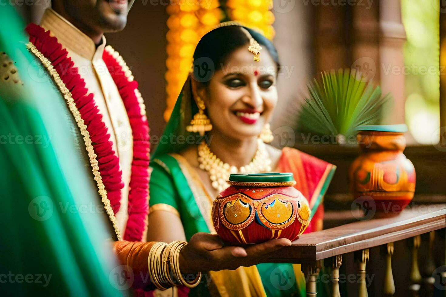 indisch Hochzeit Fotografie im Bangalore. KI-generiert foto