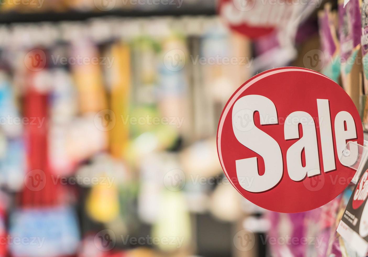 Supermarkt-Rabatt-Schild mit Textfreiraum foto