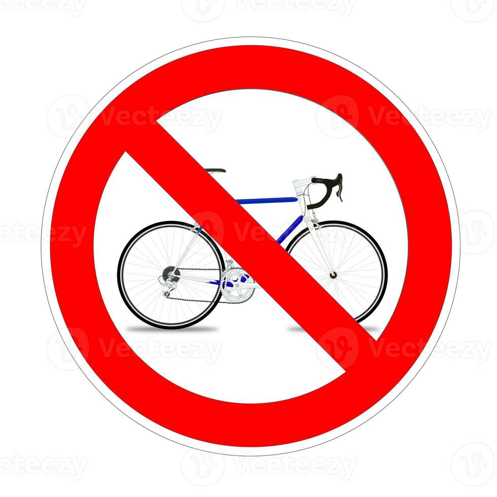 Nein Fahrrad verboten Zeichen, rot Verbot Symbol foto