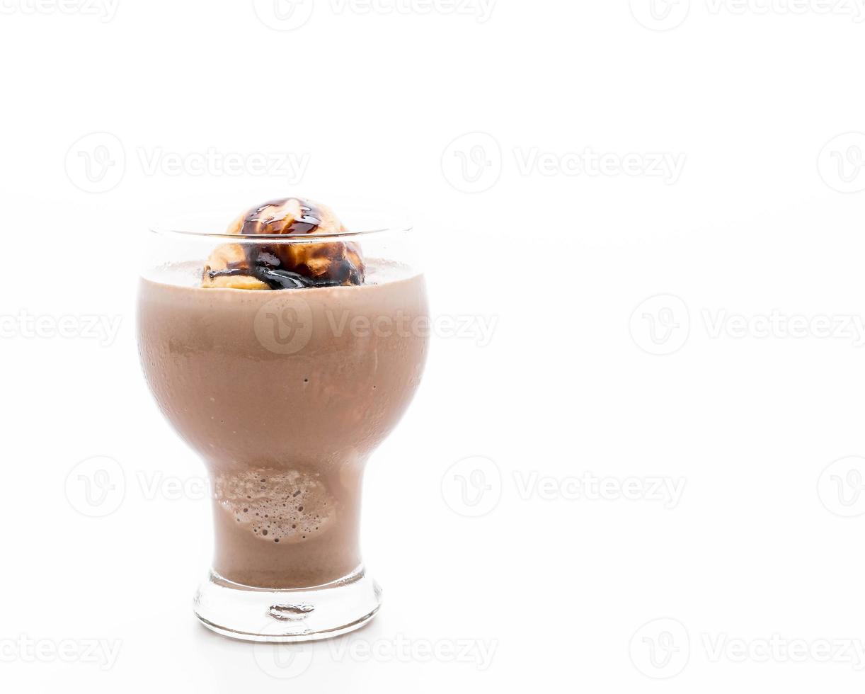 Schokoladenfrappe mit Vanilleeis obendrauf foto