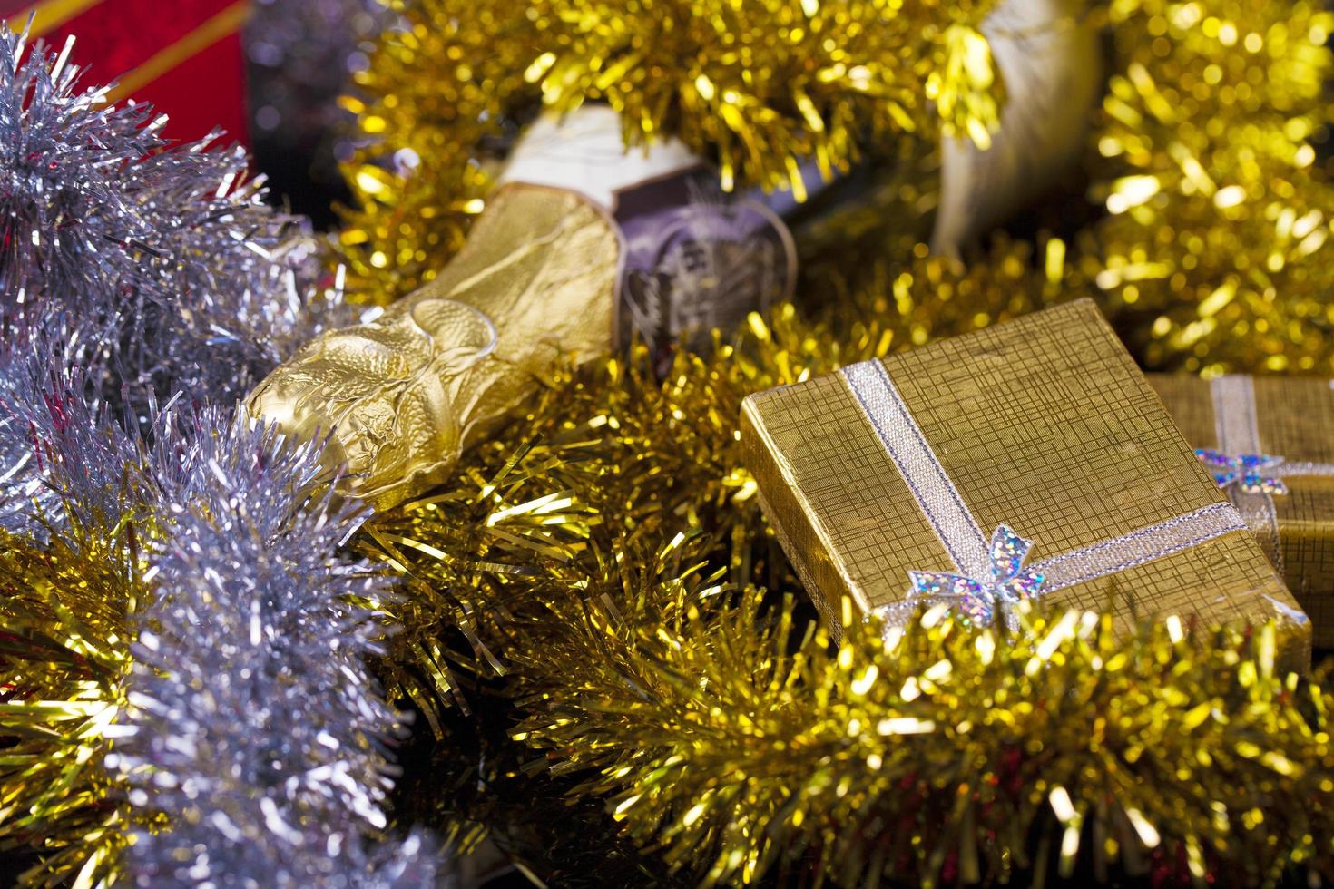 Weihnachten Geburtstag Valentinstag Champagner Geschenkbox Konzept foto