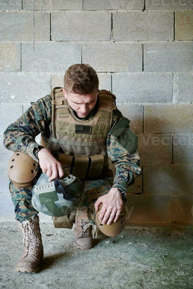 verärgert Soldat hat psychologisch Probleme foto