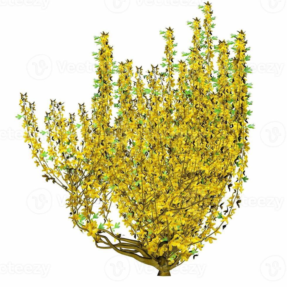 klein Busch Blühen mit Gelb Blumen - - 3d machen foto